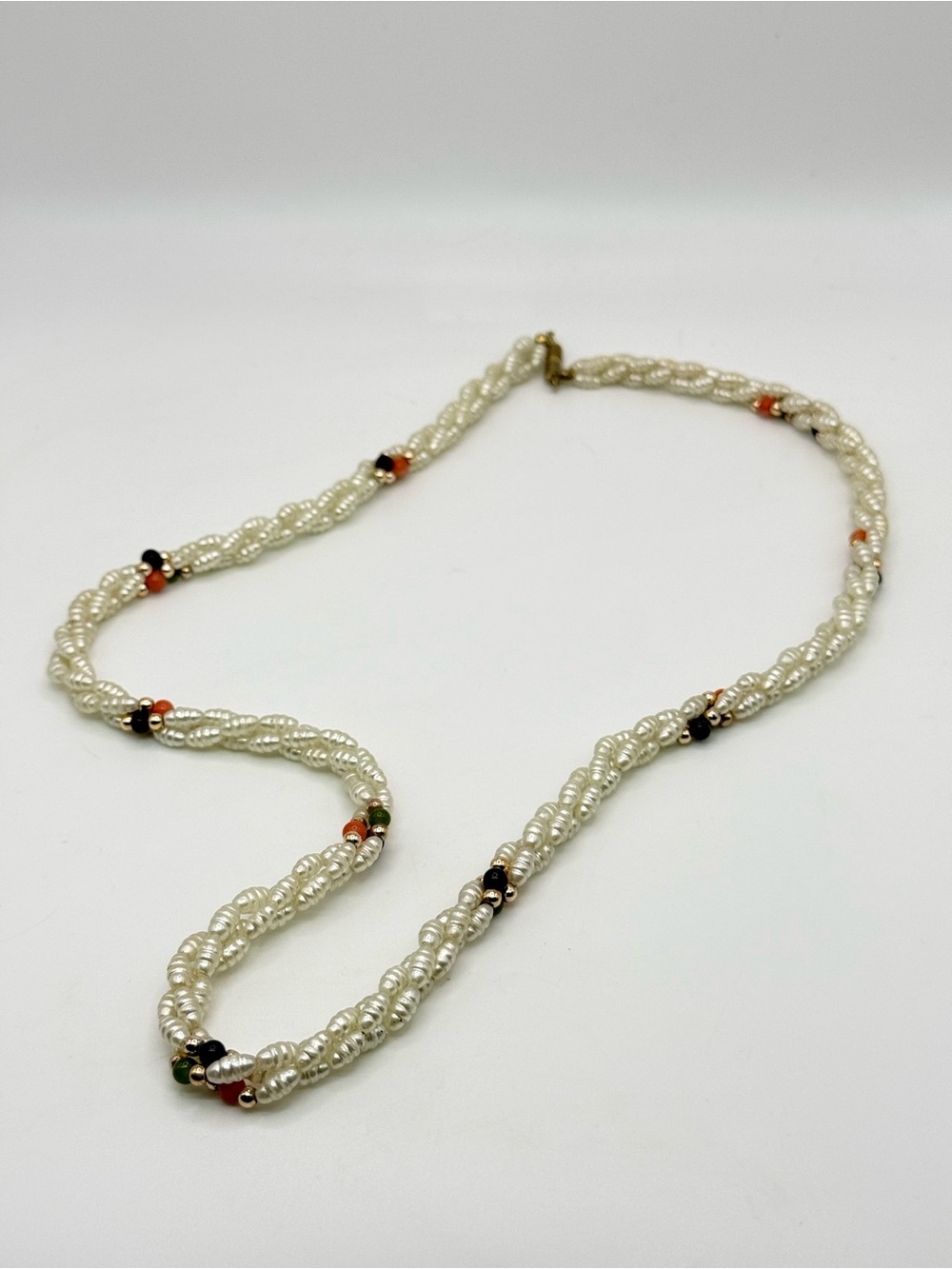 Vintage Faux Pearl Torsade Necklace 24.5”